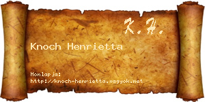 Knoch Henrietta névjegykártya